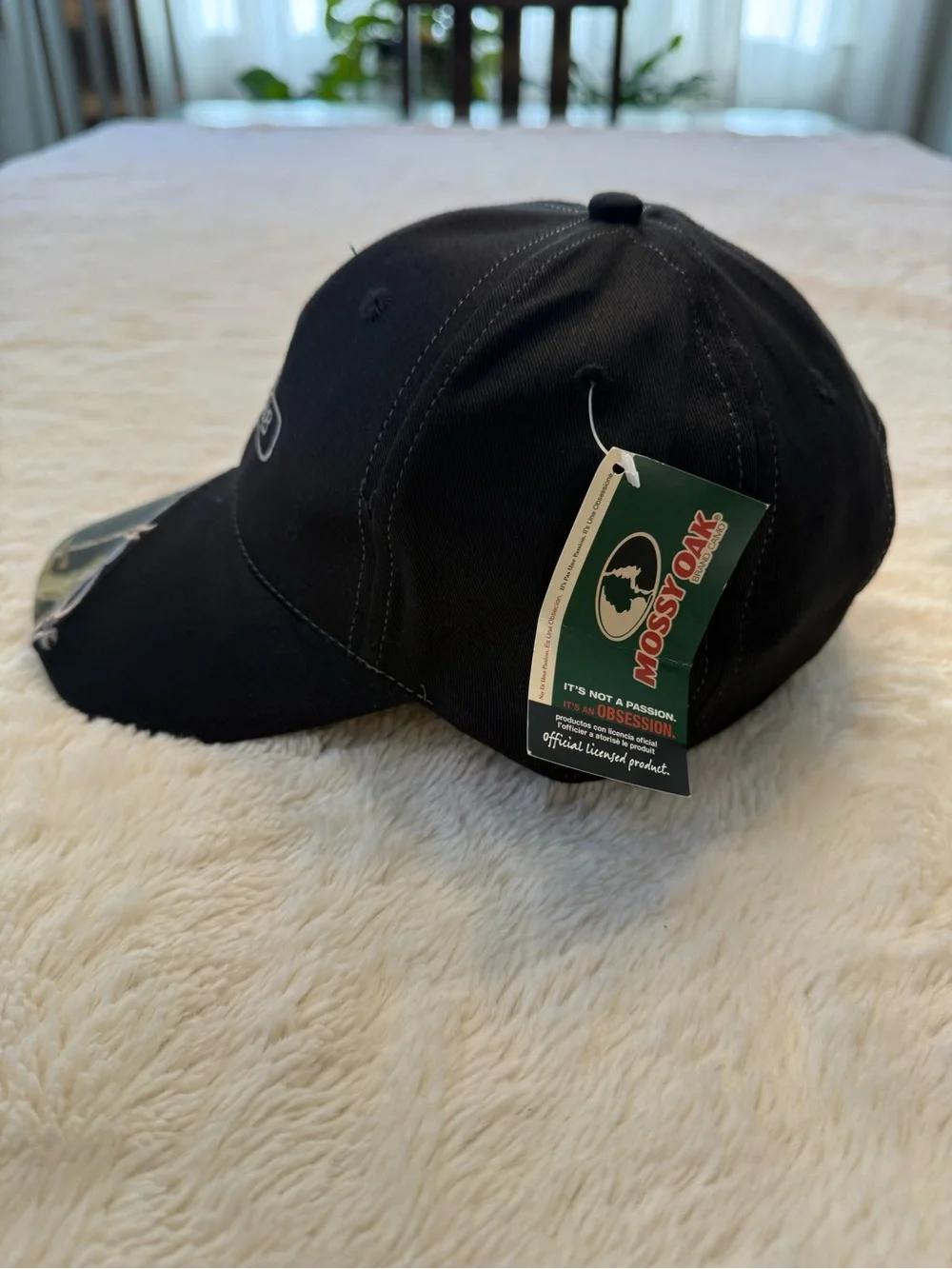 Mossy Oak Black and Camouflage Dekalb Logo Baseball Cap